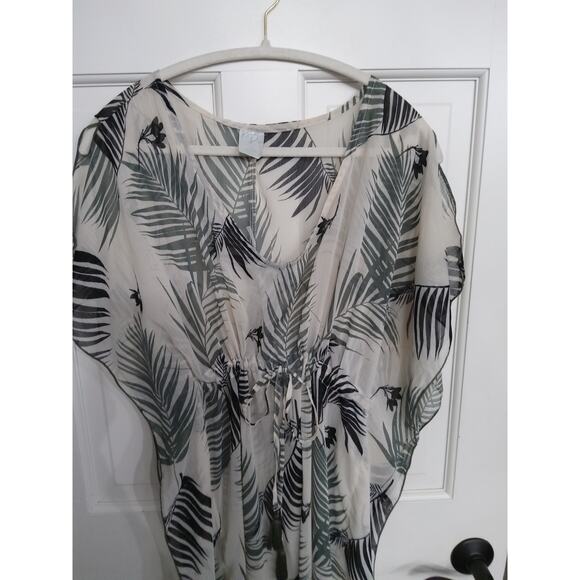 $Women's palm leaf swim/beach cover. Hawaii. Vacay. Sheer. Flowy Romantic - Picture 2 of 6